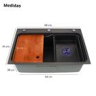 Cuba Cozinha Gourmet Para Pia Quadrada 45x68 Embutir Aço Inox