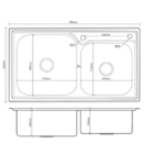 Cuba Cozinha Gourmet Pia Dupla Inox Preta Torneira Flexivel