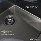 Cuba Cozinha Gourmet Preta Inox 304 Com Válvula - Tubrax