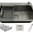 Cuba Cozinha Gourmet Quadrada Escovada E Torneira Gourmet