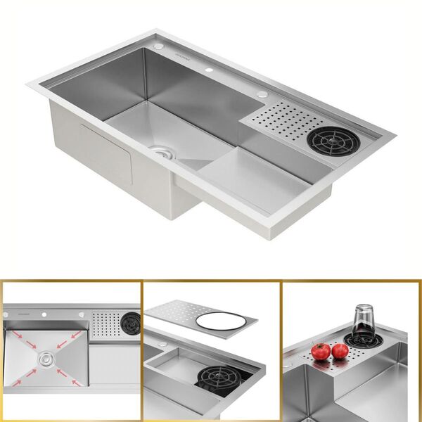 Cuba Cozinha Gourmet Veneza Aço Inox 304 Lava Copos Goldenx