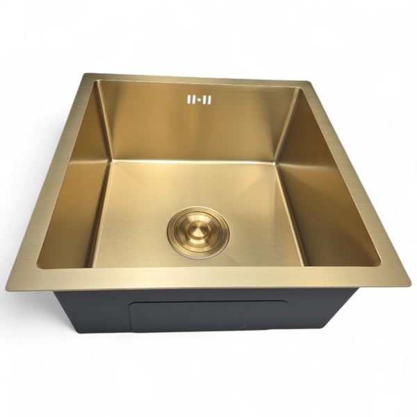 Cuba Cozinha Inox Dourada Gold Gourmet Grande 44x44x20 Mg97