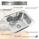 Cuba Cozinha Inox Para Pia Quadrada 60x42 Embutir Aço Inox 20