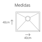 Cuba Cozinha Inox Preta Quadrada Gourmet 40x40 C/ Acessórios
