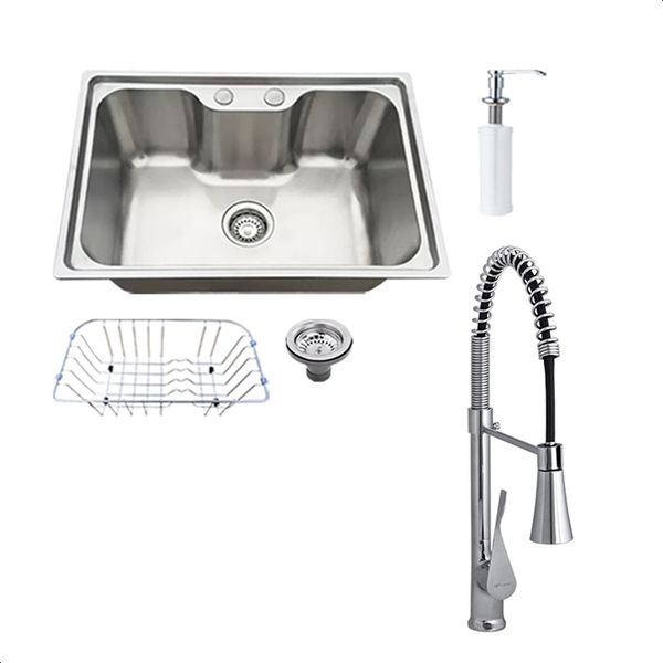 Cuba Cozinha Luxo Gourmet Inox Com Acessórios Aquas + Torneir