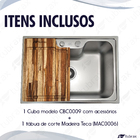 Cuba Cozinha Luxo Gourmet Inox Com Acessórios Cbc0009 + Tábua