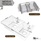 Cuba Cozinha Pia Dupla Inox Escovada E Torneira Monocomando