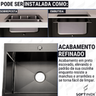 Cuba Cozinha Pia Gourmet Aço Inox 304 Preta Luxo Quadrada Sob
