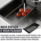 Cuba Cozinha Pia Gourmet Aço Inox 304 Preta Luxo Quadrada Sob