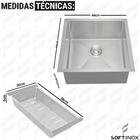 Cuba Cozinha Pia Gourmet Escovada Luxo Aço Inox 304 Quadrada