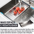 Cuba Cozinha Pia Gourmet Escovada Luxo Aço Inox 304 Quadrada