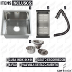 Cuba Cozinha Pia Gourmet Escovada Luxo Aço Inox 304 Quadrada