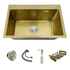 Cuba Cozinha Pia Inox Dourado Quadrada 60x45 Gourmet Com Aces