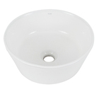 Cuba de Apoio de Cerâmica Redonda 35x35x13cm Branca CB13 Fiori