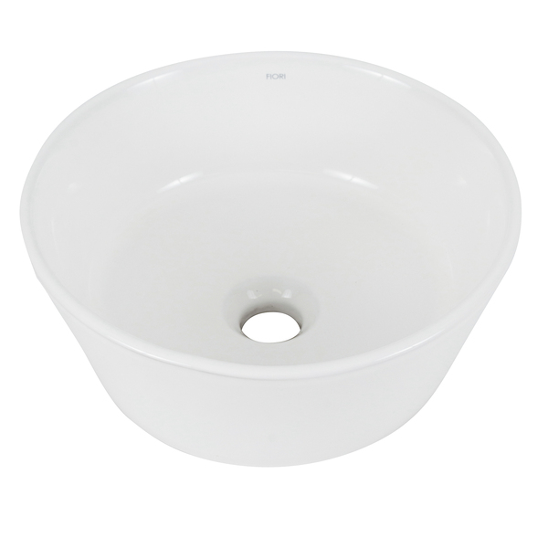 Cuba de Apoio de Cerâmica Redonda 35x35x13cm Branca CB13 Fiori