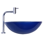 Cuba De Apoio 42cm Azul Escuro + Torneira Link + Válvula Para