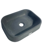 Cuba De Apoio Banheiro Concreto Rustica Pedra Natural Preta Z