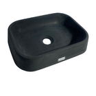 Cuba De Apoio Banheiro Concreto Rustica Pedra Natural Preta Z