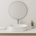 Cuba De Apoio Banheiro Oval Branca Marmore Lavabo Lavatorio 4