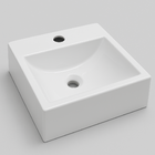 Cuba de Apoio Banheiro Quadrada Mármore Sintético Branco Brov