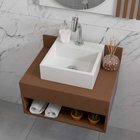 Cuba De Apoio Banheiro Topazio Pedra 35x35cm Branco Standard