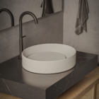 Cuba de Apoio Cerâmica Oval Bege 9,5x45x40cm Design D5 Celite