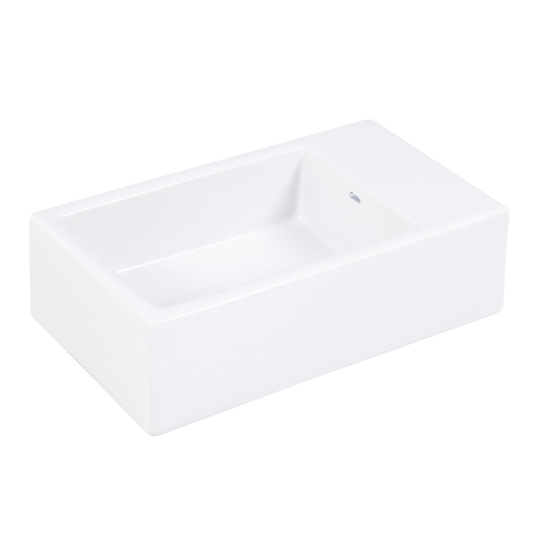Cuba de Apoio Cerâmica Retangular Branca 12,5x44x25cm Curve 1 Celite