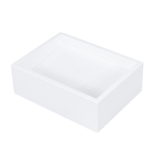 Cuba de Apoio Pedra Retangular Branca 13x40x30cm Gold Venturi