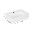 Cuba de Apoio Cerâmica Retangular Branca 13x62x42,5cm Platinum Incepa