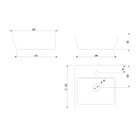 Cuba de Apoio Cerâmica Branca Quadrada 11,5x35x35cm Bari Japi