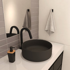 Cuba de Apoio Cerâmica Redonda Café 13x39x39cm Terra Roca