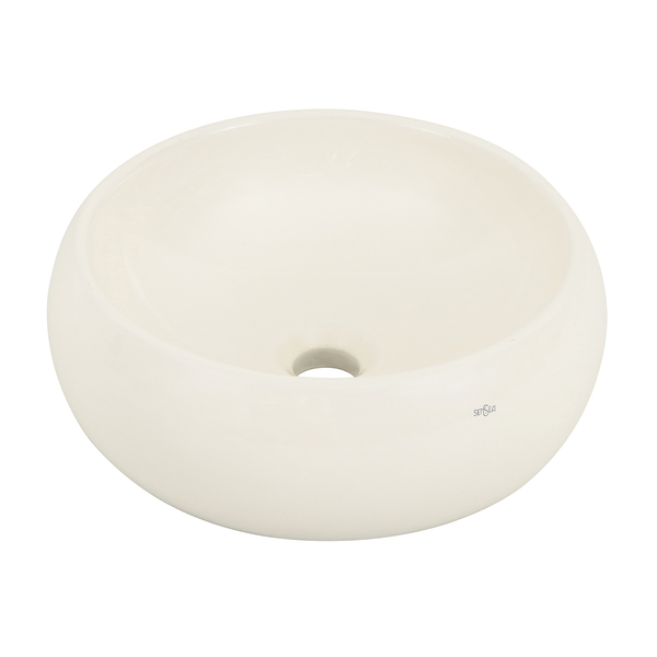 Cuba de Apoio Redonda Cerâmica Bordeaux 36x36cm Palha Sensea