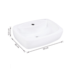 Cuba de Apoio Cerâmica Retangular Branca 12,5x50x36cm Thema Incepa