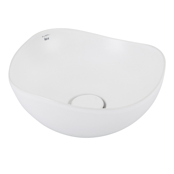 Cuba de Apoio Cerâmica Branca Fosca Redonda 18x37x37cm Ruy Ohtake Roca