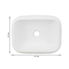 Cuba de Apoio Retangular Cerâmica Cannes 41x31cm Branca Sensea