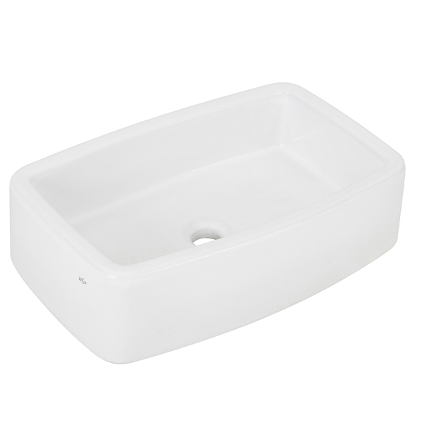 Cuba de Apoio Retangular Cerâmica Dijon 50x31cm Branca Sensea