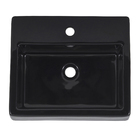 Cuba de Apoio Retangular Cerâmica Nantes 47x40cm Com Mesa Preta Sensea