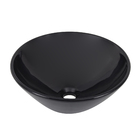 Cuba de Apoio Redonda Cerâmica Paris 38x38cm Preta Sensea