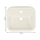 Cuba de Apoio Retangular Cerâmica Proença 43x38cm Com Mesa Palha Sensea