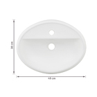 Cuba de Apoio Oval Cerâmica Toulon 49x38cm Com Mesa Branca Sensea