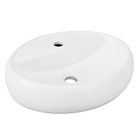 Cuba de Apoio Oval Cerâmica Toulon 49x38cm Com Mesa Branca Sensea