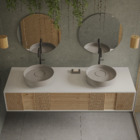 Cuba de Apoio Cerâmica Redonda Cinza 13,5x39,5x39,5cm Design D4 Celite