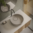 Cuba de Apoio Cerâmica Redonda Cinza 13,5x39,5x39,5cm Design D4 Celite