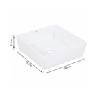 Cuba de Apoio Comfort Zone Cerâmica Quadrada Branca 12x38x38cm Design Celite