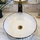 Cuba De Apoio Da Linha Berlin Na Cor Dourada Com Branco Redon