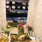 Cuba De Apoio Da Linha Dubai Na Cor Dourada Retangular