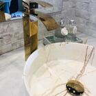 Cuba De Apoio Da Linha Itália Na Cor Creme Mármore Redonda