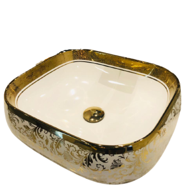 Cuba De Apoio Da Linha Viena Na Cor Branca Com Desenhos Flora