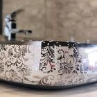 Cuba De Apoio Da Linha Viena Na Cor Branca Com Desenhos Flora