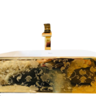 Cuba De Apoio Da Linha Viena Na Cor Dourada Com Desenhos Flor